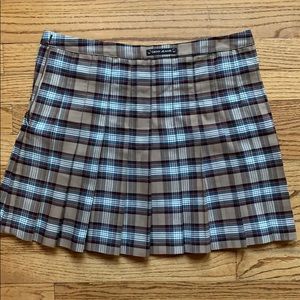 Plaid Pleated Mini Skirt